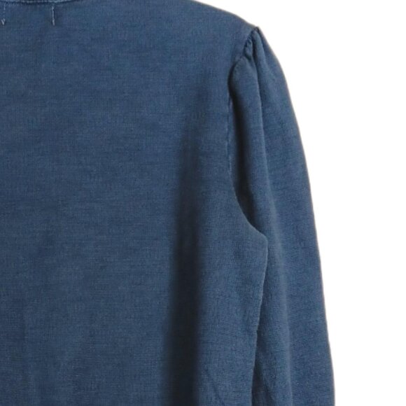 AG Adriano Goldschmied Crew Sweatshirt Womens S Blue Textured Puff Sleeve New - Picture 5 of 5